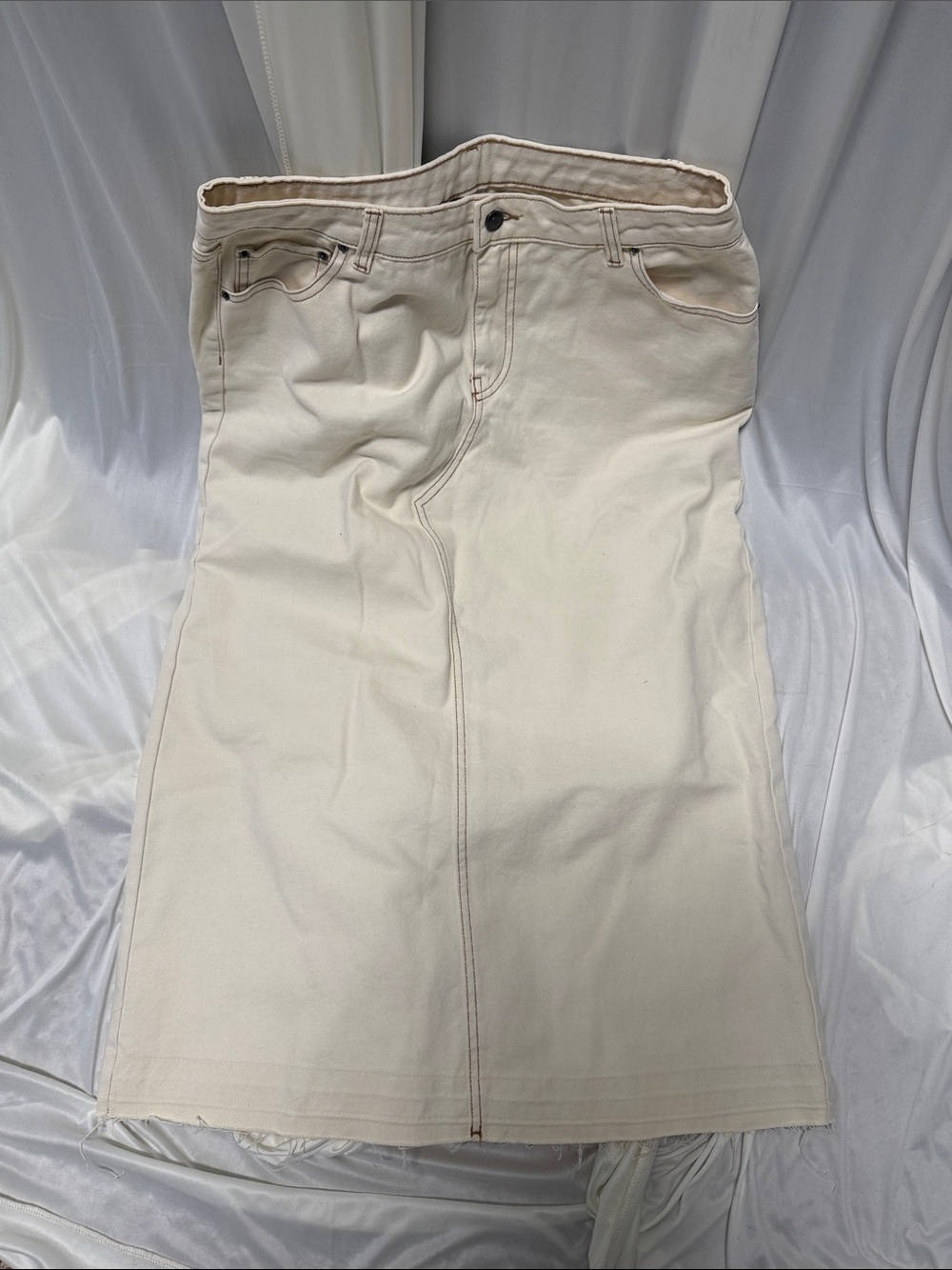 Future Collective W/ Reese Blutstein Midi Denim Skirt Size 12